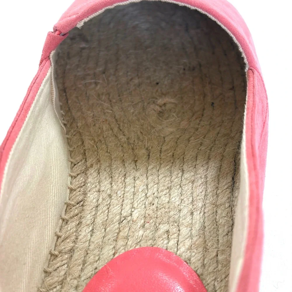 Michael Kors Pink Suede Leather Espadrille Flats Slip On Shoes V019B Womens 10M